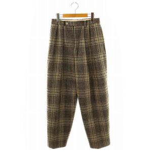 23AW ガンクラブパンツ タック テーパード ウール 茶 ブラウン ベージュ /KO OS