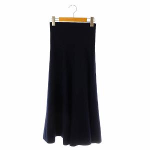 ウール フレアスカート 34 紺 ネイビー /YQ OS