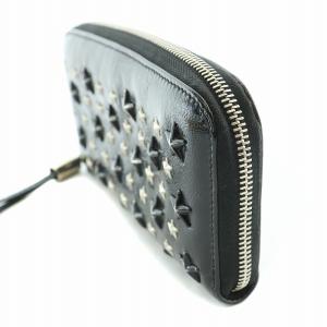 JIMMY CHOO 長財布 ロングウォレット ラウンドファスナー スタースタッズ 星 レザー 黒 ブラック