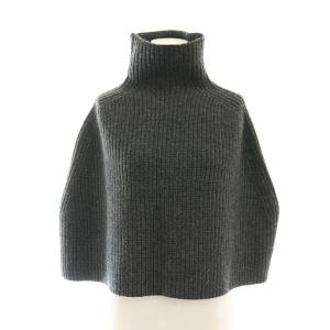 ポンチョ ファインラムウール EX.FINE LAMBWOOL マント クロップド丈 ハイネック 38