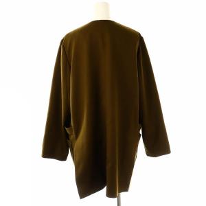 FLORENT ノーカラージャケット ウール混 1 茶 /MI OS