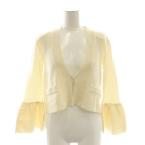 36534 ニットカーディガン カシミヤ 38 オフホワイト