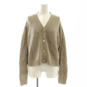 ベルティカカーディガン リネン ウール混 F グレージュ /MI OS SH