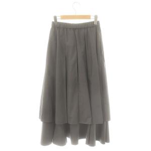 nagonstans 23SS レイヤードロングスカート フレア S ダークグレー /DF OS
