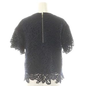 ADORE エールレース ブラウス×スカート セットアップ 半袖 ひざ丈 紺 ネイビー