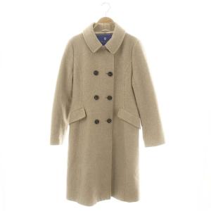 ビーバーメルトンダブルブレストコート アウター ロング 38 ベージュ /ES OS