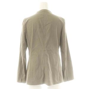 INDIVI セットアップ 麻混 UVケア 接触冷感 ノーカラーサマージャケット パンツ 34 05 カーキ /HK