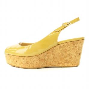 JIMMY CHOO ストラップサンダル エナメル 37 黄 /MM OF