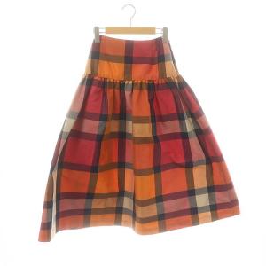 23SS ヨーク切替ギャザースカート フレア 36 マルチカラー /DO OS