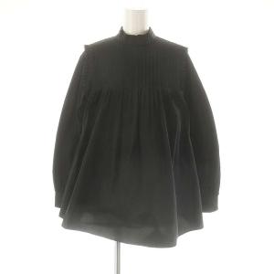 スタンドカラーピンタックブラウス プルオーバー 36 ブラック