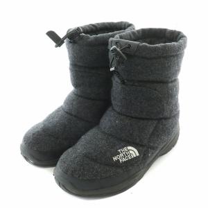 THE NORTH FACE Nuptse Bootie Wool ヌプシブーティウール ウィンターブーツ ショートブーツ 厚底 US6 グレー NF51485