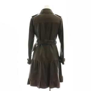 GRACE CONTINENTAL ラムレザー コート ロング ベルト付き 36 茶