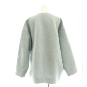 yori 23AW ウールモヘヤ混シャギーノーカラージャケット オーバーサイズ F ライトブルー /HK OS