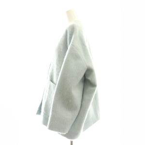 yori 23AW ウールモヘヤ混シャギーノーカラージャケット オーバーサイズ F ライトブルー /HK OS