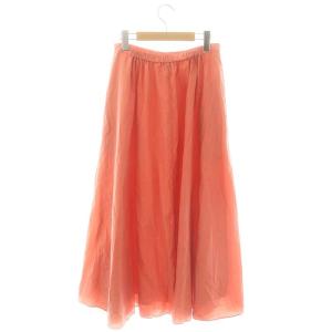 Theory 24SS ソフトローン Soft Lawn HW Full CRCL PO ミドルスカート フレア コットン S オレンジ