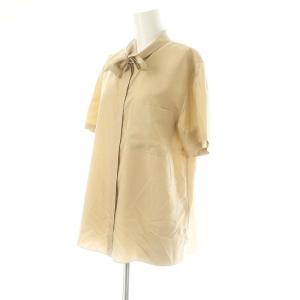 Theory Project 24SS Flat Silk WS401 ショートスリーブボウタイシャツ 半袖 S ベージュ