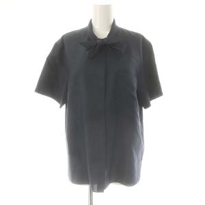 Project 24SS Flat Silk WS401 ショートスリーブボウタイシャツ 半袖 S ネイビー