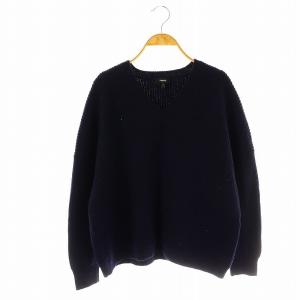 23AW OS VNECK PO LANA CASH セーター ニット Vネック 長袖 S 紺 /HK