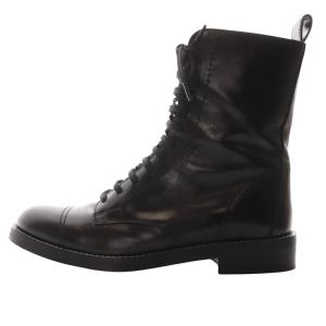 Satin Calf Laced Boot ブーツ ショート レザー 37 黒 ブラック /SR6