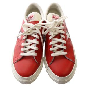 ワンスター レザー ローカット スニーカー MADE IN JAPAN 5 24cm 赤