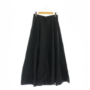 ATON HAND DYE NYLON フレアスカート 02 黒 /MI OS