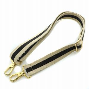 ショルダーストラップ ボーダー F ベージュ 黒 ブラック