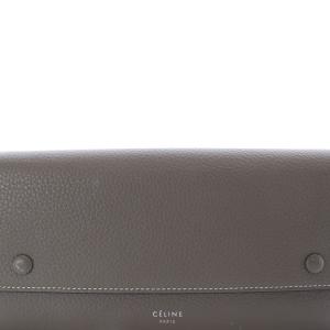 CELINE ラージ フラップ マルチファンクション 二つ折り 長財布 ロゴ グレージュ