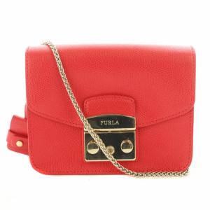 ショルダーバッグ メトロポリス チェーンショルダー フェイクレザー 赤 レッド OS