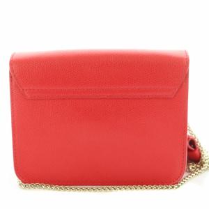 FURLA ショルダーバッグ メトロポリス チェーンショルダー フェイクレザー 赤 レッド OS