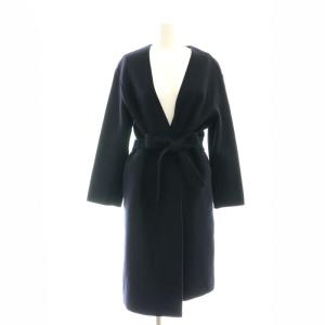 Luxe New Divide Collarless Coat ノーカラーコート ウール カシミヤ混 ベルト付き
