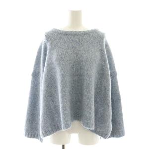 23AW ベビーアルパカ クロップド ニット セーター 長袖 38 サックスブルー
