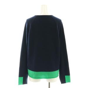 GALERIE VIE スコットランドカシミヤ クルーネックプルオーバー ニット 長袖 F ネイビー グリーン /DF OS