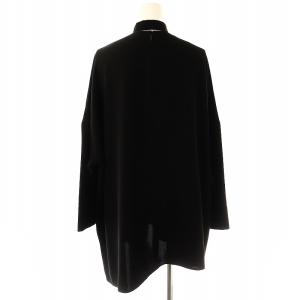 ENFOLD アシンメトリープルオーバーブラウス 長袖 プルオーバー リボン付き 36 黒 ブラック