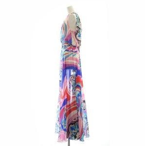 Emilio Pucci ノースリーブワンピース  ロング マキシ丈 シルク 総柄 38 ミックスカラー