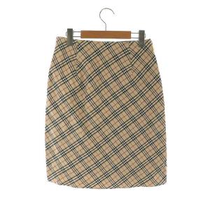 BURBERRY BLUE LABEL ノバチェック ミドルスカート タイトスカート 38 ベージュ マルチカラー