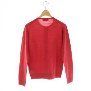 JOHN SMEDLEY ウール クルーネックカーディガン 長袖 ニット S レッド /MY OS