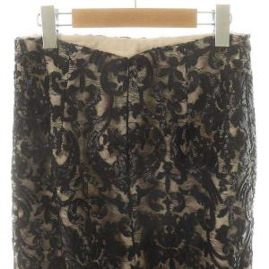Diagram GRACE CONTINENTAL スパンコールレーススカート タイト ロング 38 ブラック ライトベージュ