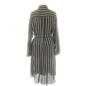 Grace Class ストライプシャツワンピース ロング 36 ネイビー ライトベージュ