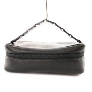 化粧ポーチ メイクポーチ  ミニバッグ レザー 黒