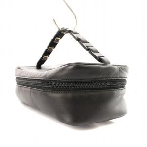Salvatore Ferragamo 化粧ポーチ メイクポーチ  ミニバッグ レザー 黒