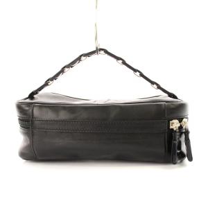 Salvatore Ferragamo 化粧ポーチ メイクポーチ  ミニバッグ レザー 黒