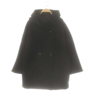 モッサオーバーフーディーコート アウター ロング 36 ブラック /DO OS