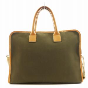 PAUL SMITH ハンドバッグ トートバッグ ショルダーバッグ 2way キャンバス レザー カーキ 茶 ブラウン