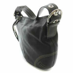 COACH ワンショルダーバッグ レザー ロゴチャーム タッセル 黒 ブラック 8A03