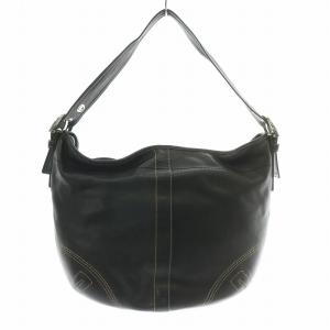 COACH ワンショルダーバッグ レザー ロゴチャーム タッセル 黒 ブラック 8A03