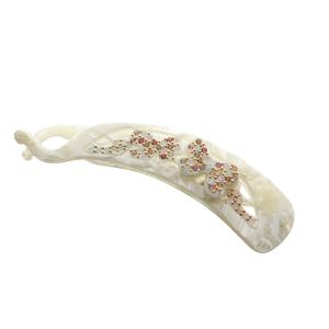 バナナクリップ 髪留め ヘアアクセサリー 蝶々 サマーインスピレーション ラインストーン 白 ホワイト