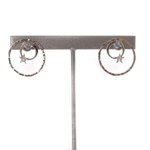 コズミック ピアス ブルートパーズ K10 ホワイトゴールド /YO25