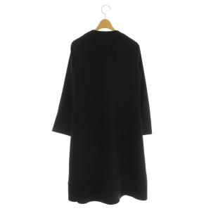 CARVEN 長袖ワンピース ロング 切替 シルク混 34 ブラック