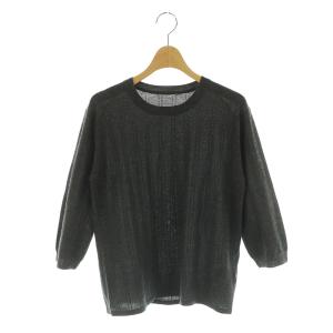23AW Cashmere Silk Knit Pullover カシミアシルクニットプルオーバー 七分袖 チャコール