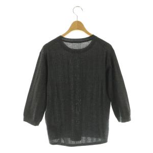 L'Appartement 23AW Cashmere Silk Knit Pullover カシミアシルクニットプルオーバー 七分袖 チャコール